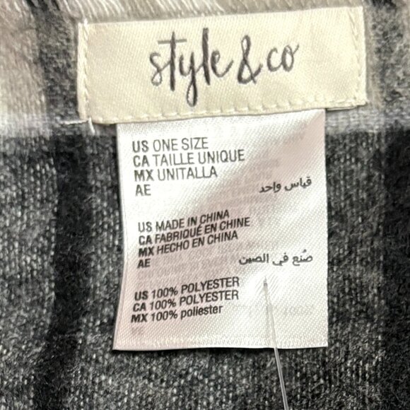 Style & Co. Plaid Winter Scarf with Fringe Trim - NWT - Picture 11 of 12